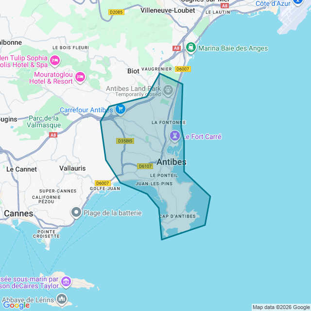 Map of Antibes