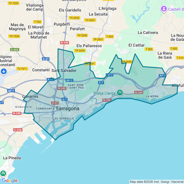 Map of Tarragona