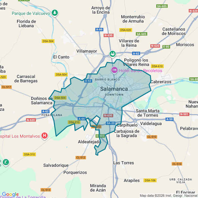 Map of Salamanca