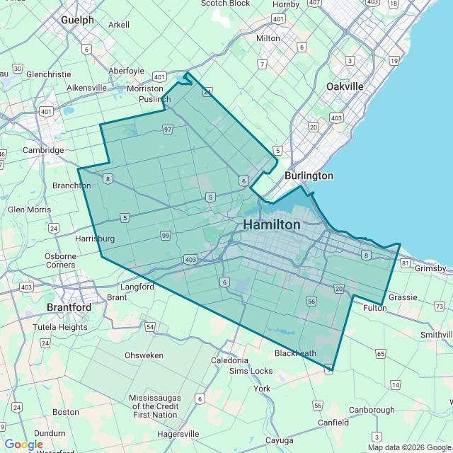 Map of Hamilton