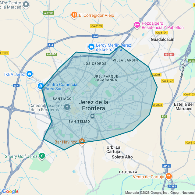 Map of Jerez