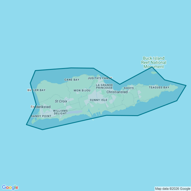 Map of St Croix, Usvi