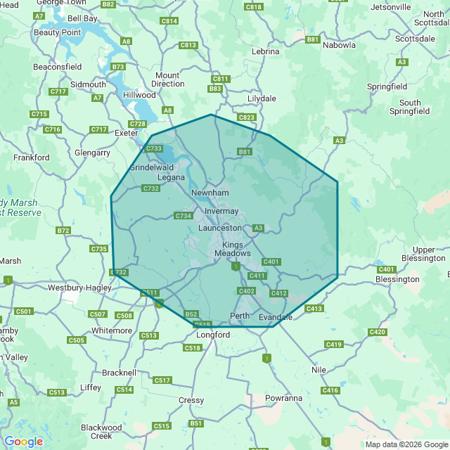 Map of Launceston