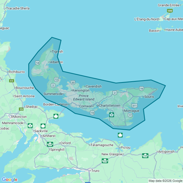 Map of Prince Edward Island