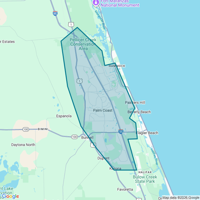 Map of Palm Coast