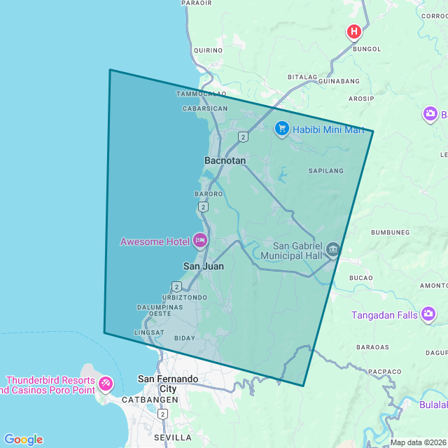 Map of San Juan Beach Ph