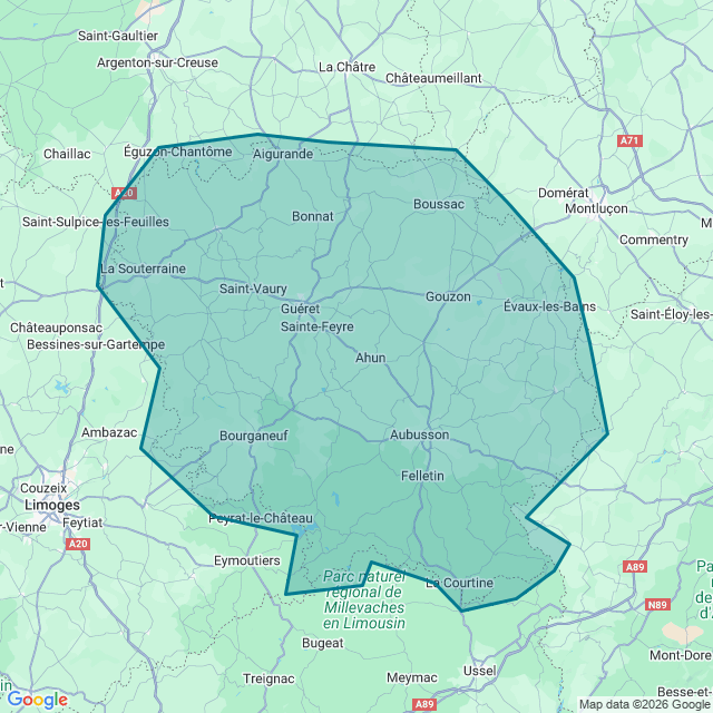 Map of Creuse