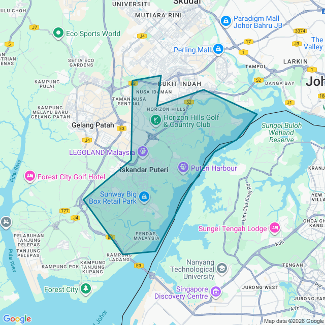 Map of Iskandar Puteri