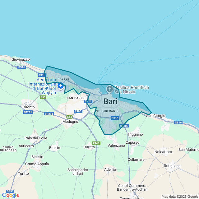 Map of Bari