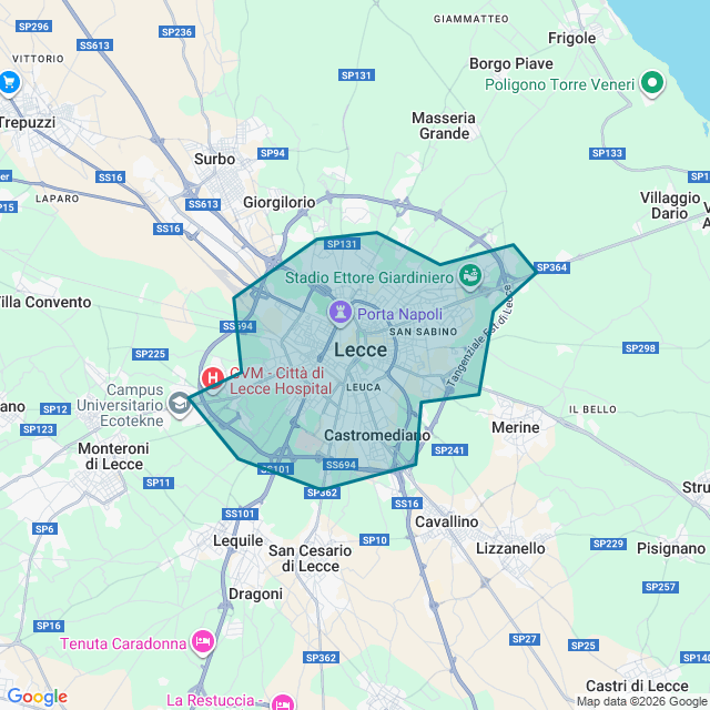 Map of Lecce