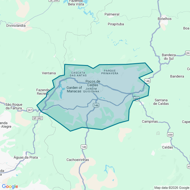 Map of Pocos De Caldas