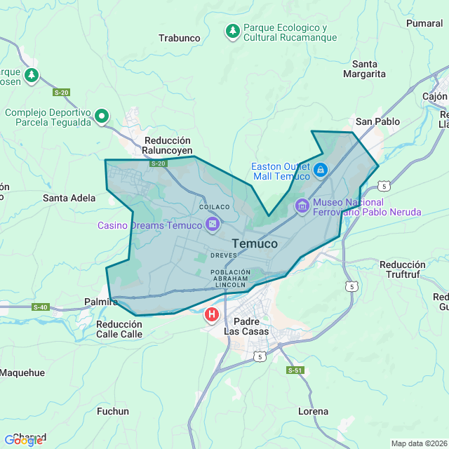 Map of Temuco