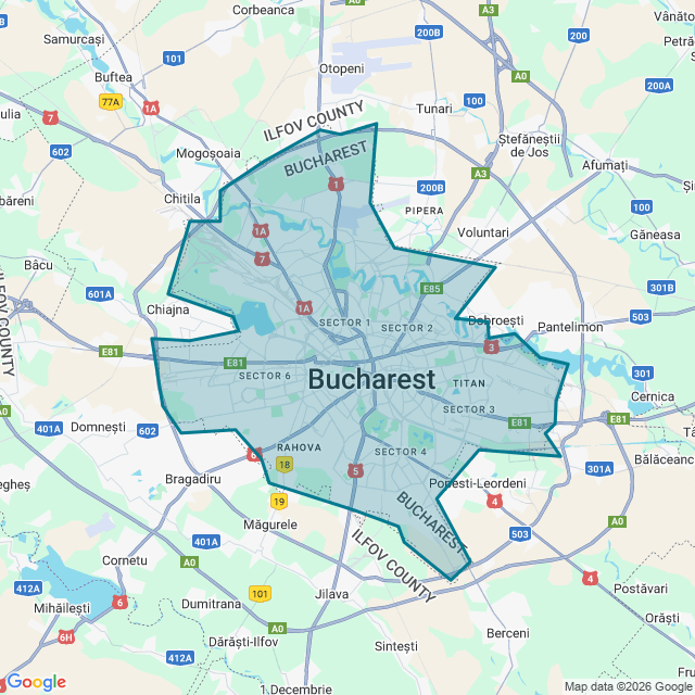Map of Bucharest