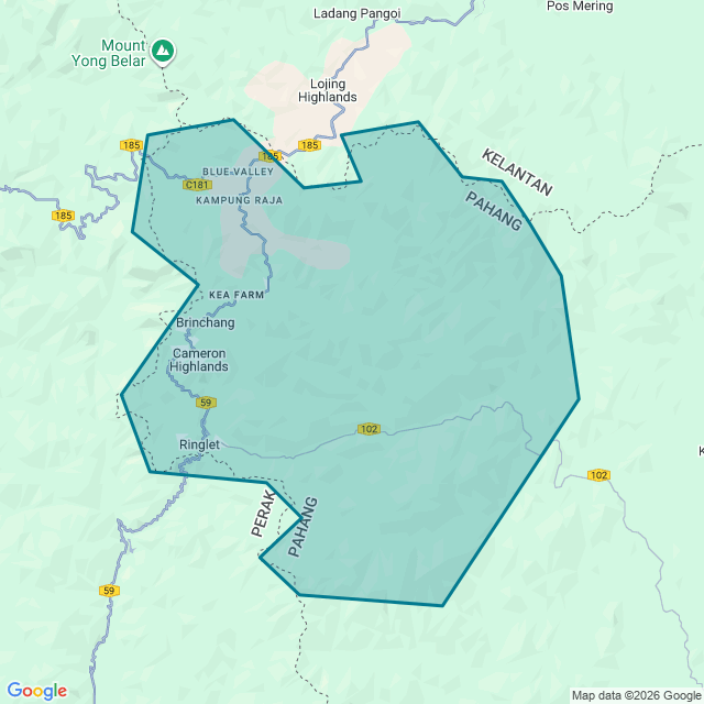 Map of Cameron Highlands