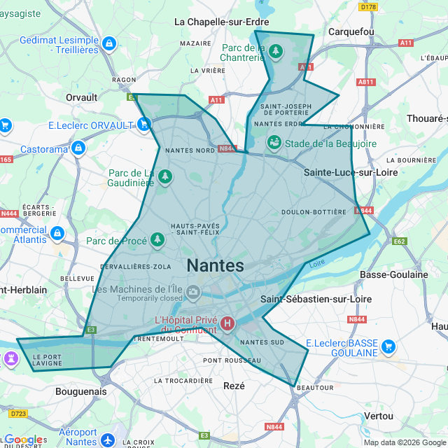 Map of Nantes
