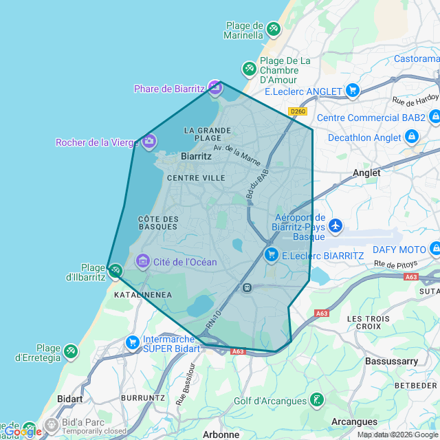 Map of Biarritz