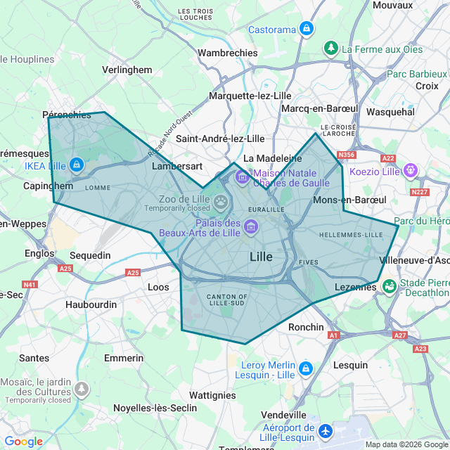 Map of Lille