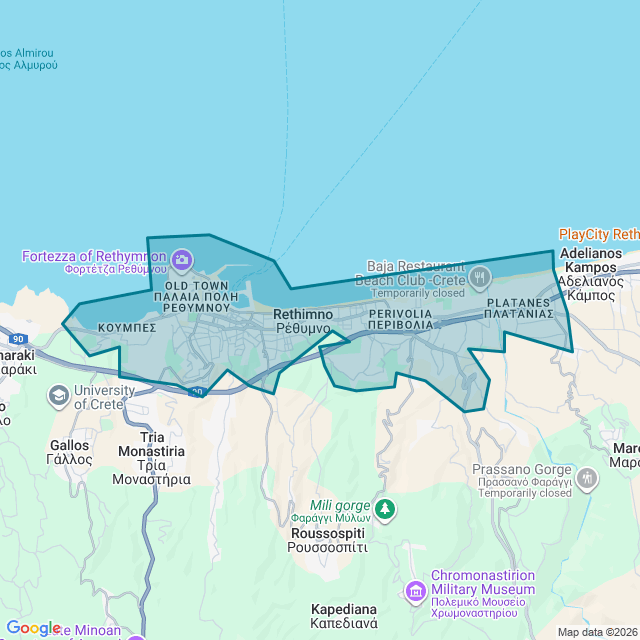 Map of Rethymno
