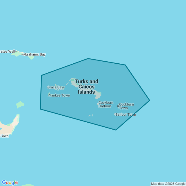 Map of Turks And Caicos Islands
