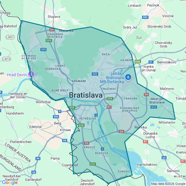 Map of Bratislava