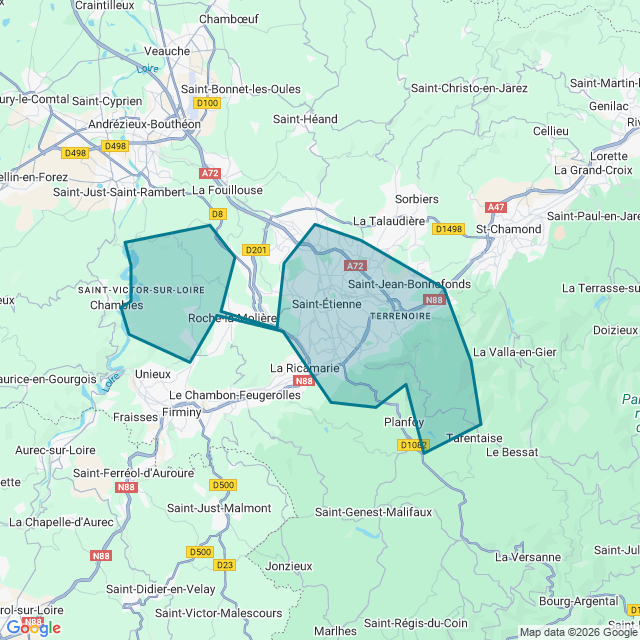 Map of Saint-Etienne