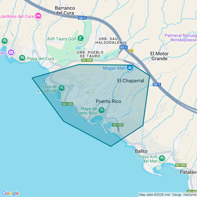 Map of Puerto Rico De Gran Canaria