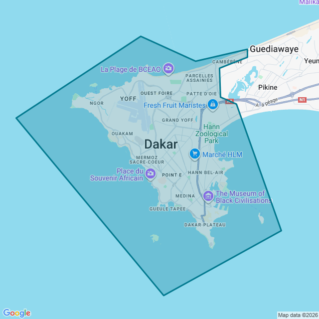 Map of Dakar