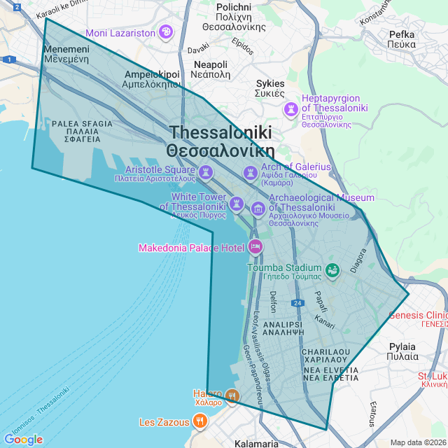Map of Thessaloniki
