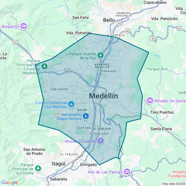 Map of Medellin