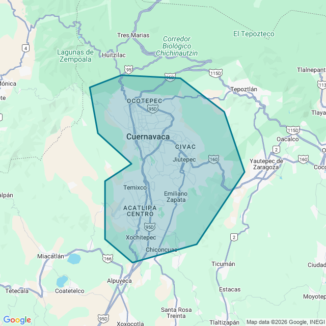 Map of Cuernavaca