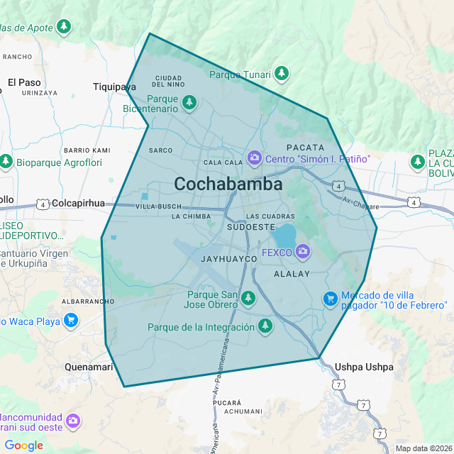 Map of Cochabamba