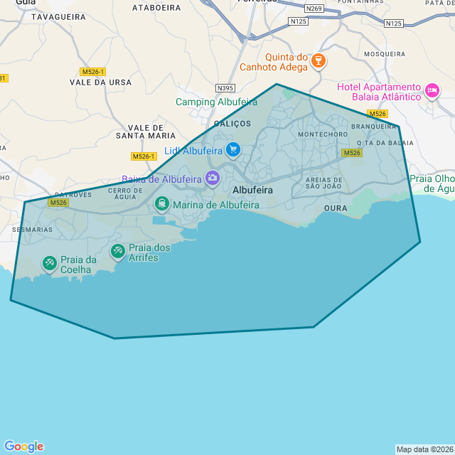 Map of Albufeira