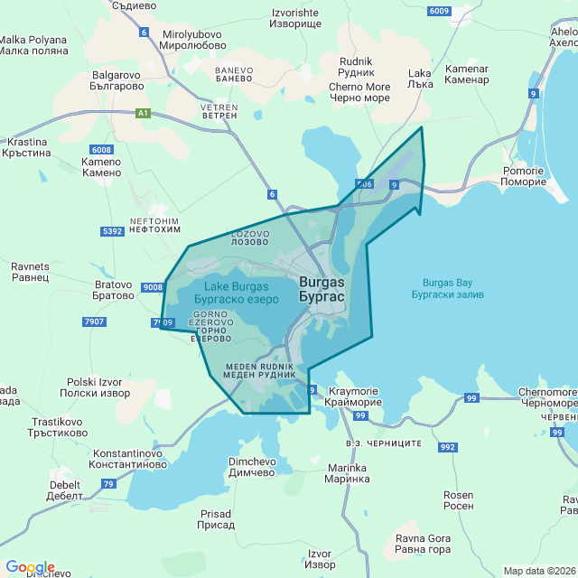 Map of Burgas