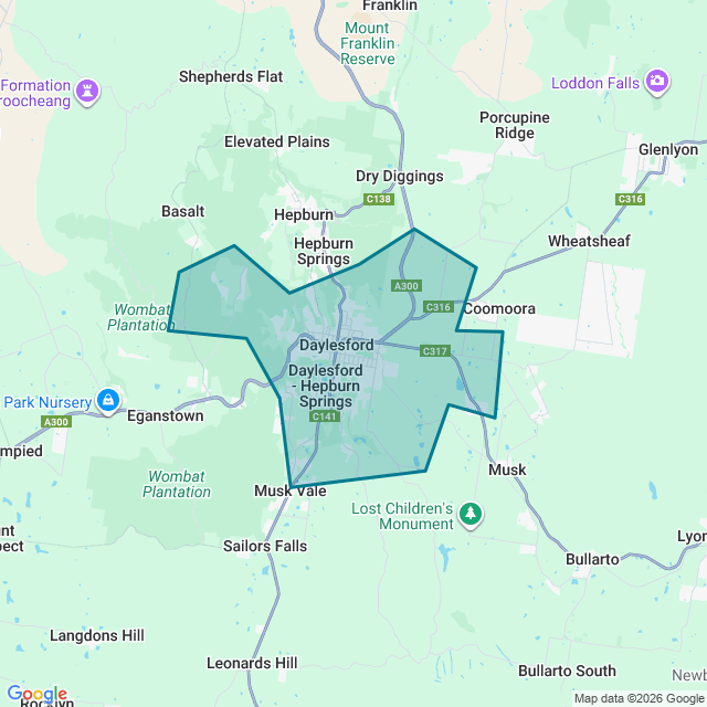 Map of Daylesford