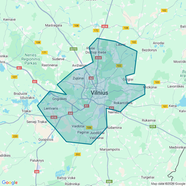 Map of Vilnius