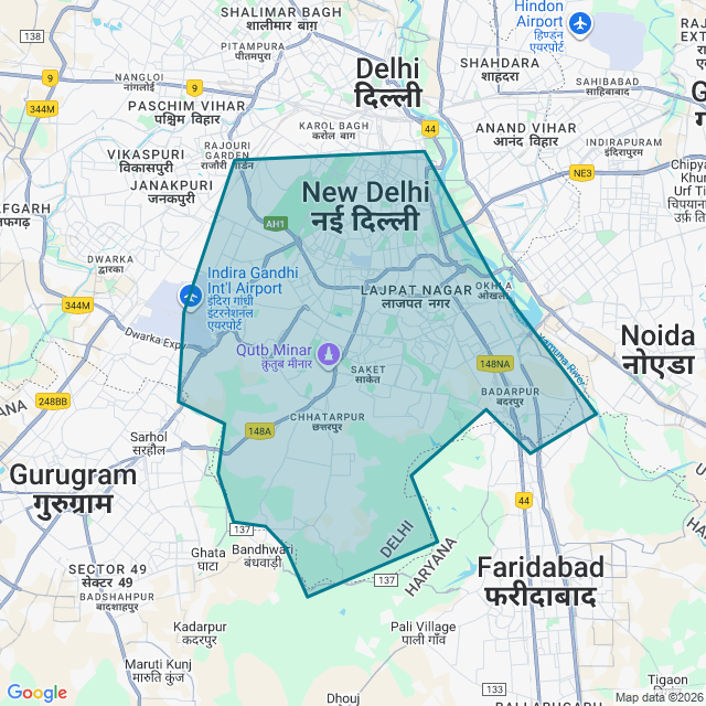 Map of New Delhi