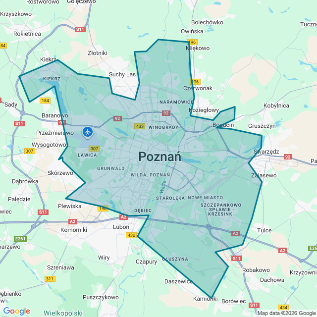 Map of Poznan