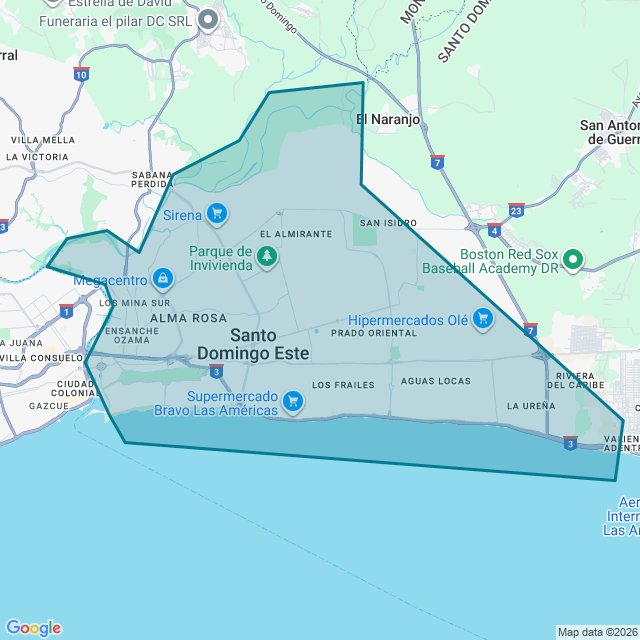 Map of Santo Domingo Este