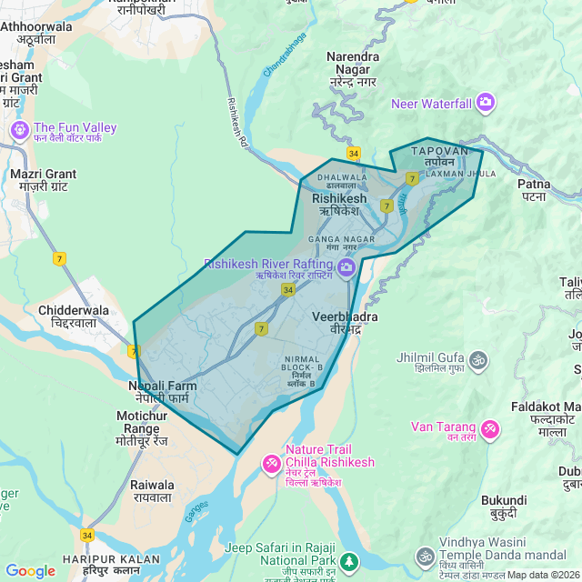 Map of Rishikesh