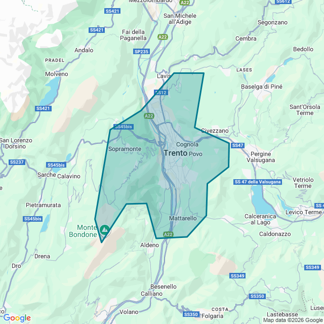 Map of Trento