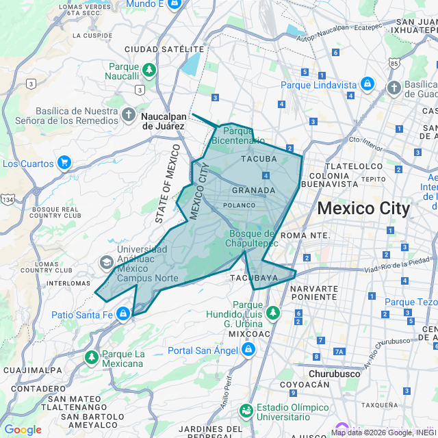 Map of Miguel Hidalgo
