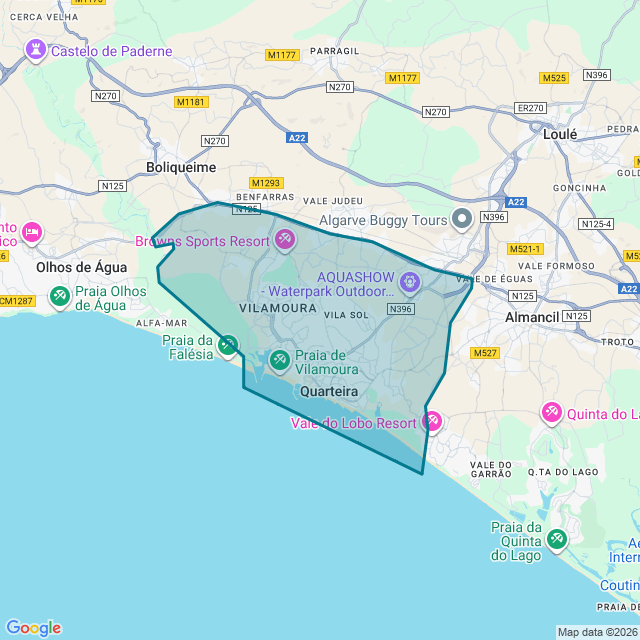 Map of Quarteira