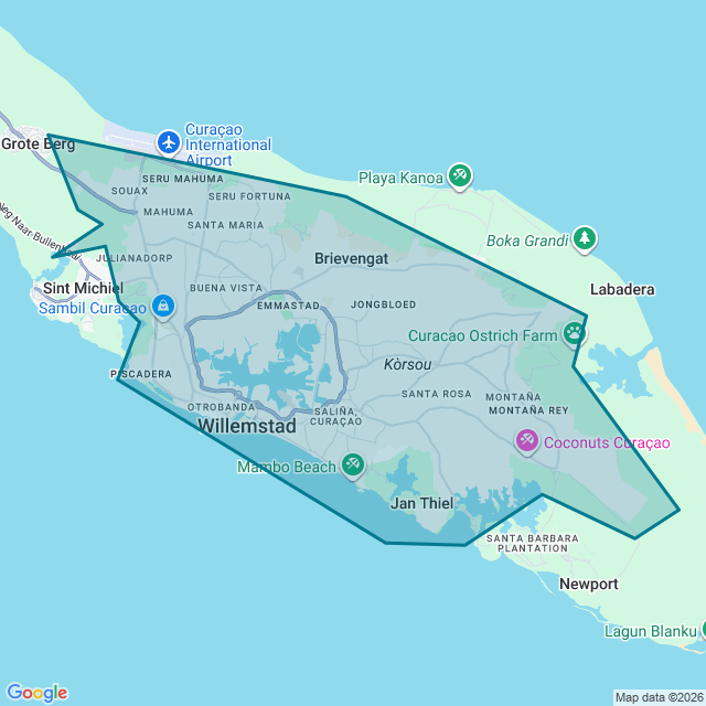 Map of Willemstad