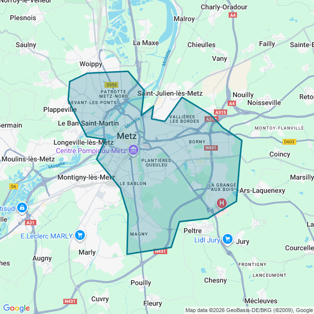 Map of Metz