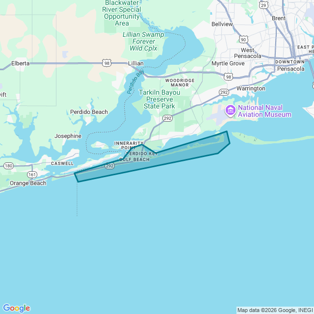 Map of Perdido Key