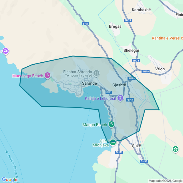 Map of Sarande