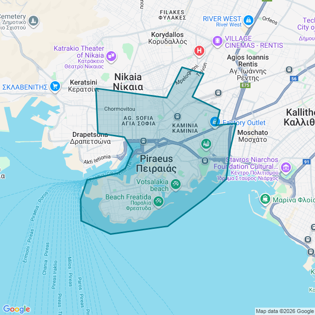 Map of Piraeus