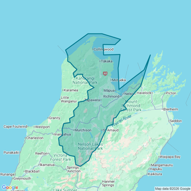 Map of Tasman-Nelson Region