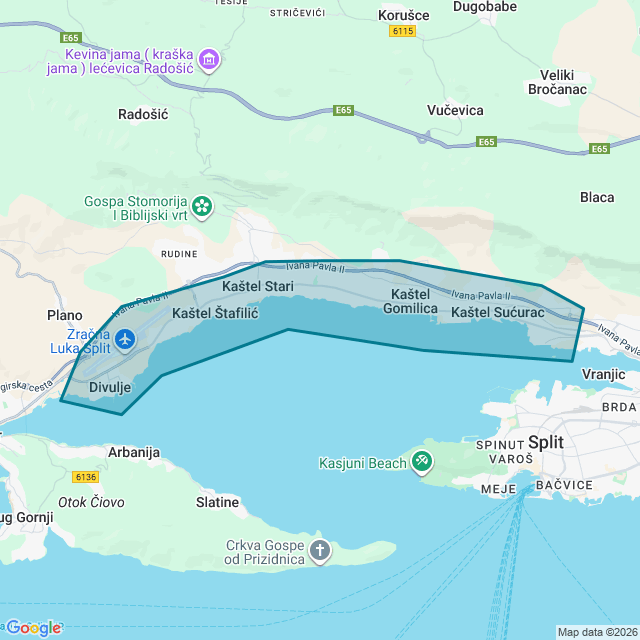 Map of Kastela