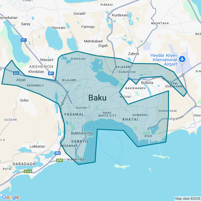 Map of Baku